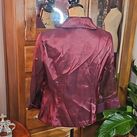 Lori Max Burgundy Evening Jacket with Rhinestones size 1X - Picture 8 of 11